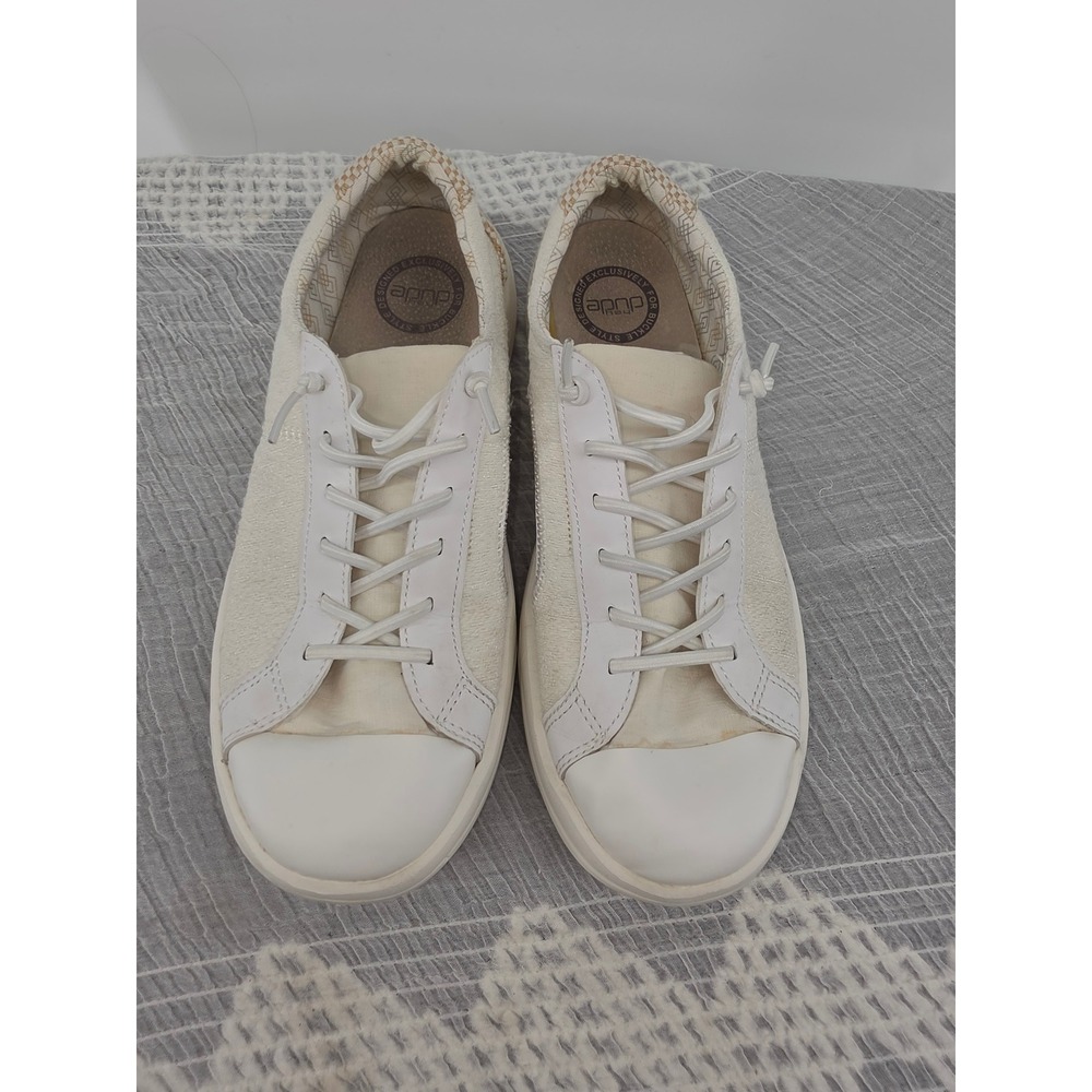 Hey Dude Karina White Multi Women Sneaker Shoes Size 9 Low Top Slip On Bungee